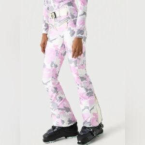 Jet Set Tiby Print Pink Camouflage Ski Pants Waterproof Pink White NWOT Small